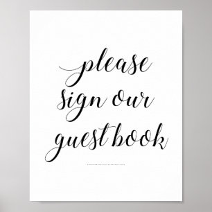 Poster Por Favor, Assine Nosso Livro De Convidado Assinan