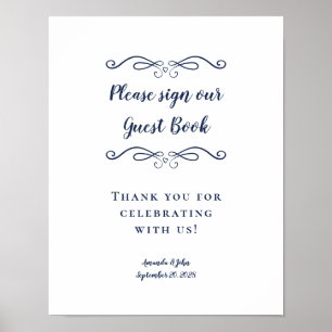 Poster Por favor, assine nosso livro de visitas Elegante