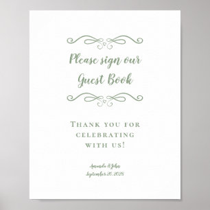 Poster Por favor, assine nosso livro de visitas Elegante 