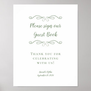 Poster Por favor, assine nosso livro de visitas Elegante