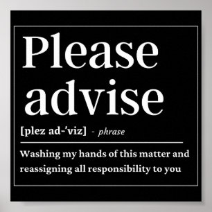 Poster Por Favor, Informe Uma Definição Engraçada