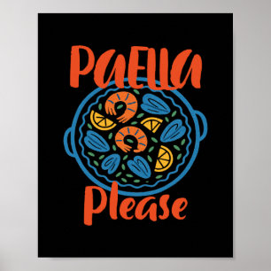 Poster Por favor Paella Cozinha Espanhola Espanha Viagem