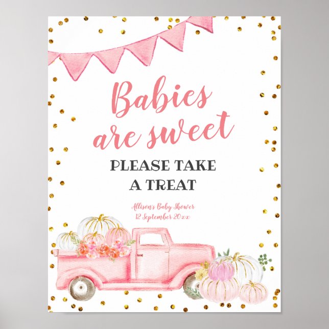 Poster Por favor, pegue o sinal de bombagem rosa. (Frente)