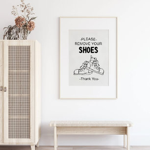 Poster Por Favor Remova Seus Sapatos Gráfico Ilustrado