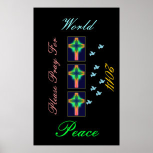 Poster por favor reze pela paz mundial 2014
