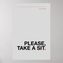 POR FAVOR, SENTEM-SE – Cartaz de Banheiro Divertid