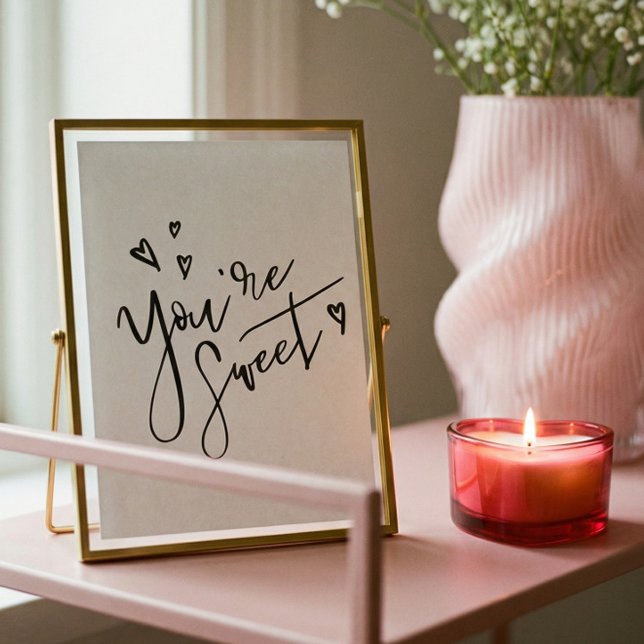 Poster Por Minha Arte Namorados Negra De Caligrafia Moder (For My Love Black Modern Calligraphy Valentine Art Poster)