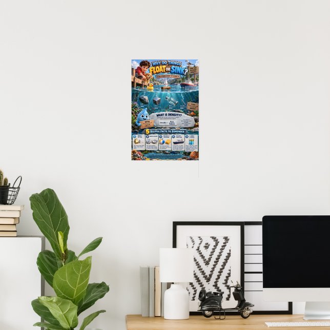 Poster Por que os objetos flutuam ou afundam? (Escritório em casa)