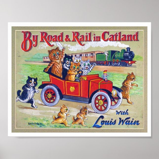 Poster Por Road & Rail em Catland, Louis Wain (Frente)