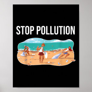 Poster Pôr termo à poluição Proteção Ambiental do Mar Plá