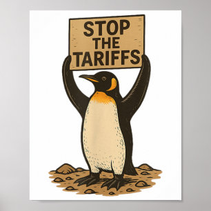 Poster Pôr Termo Às Tarifas De Penguim Anti-Pautal Engraç
