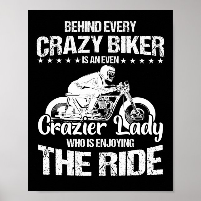 Poster Por Trás De Cada Biker Louco É Um Par (Frente)