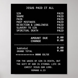 Poster Por trás Jesus Pagou Tudo Cristianismo Cristão B