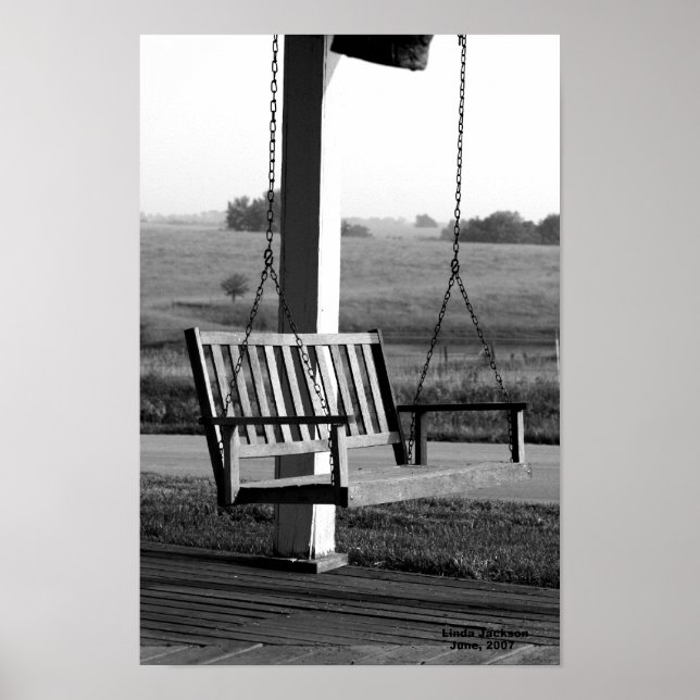 Pôster Porch Swing, preto e branco (Frente)