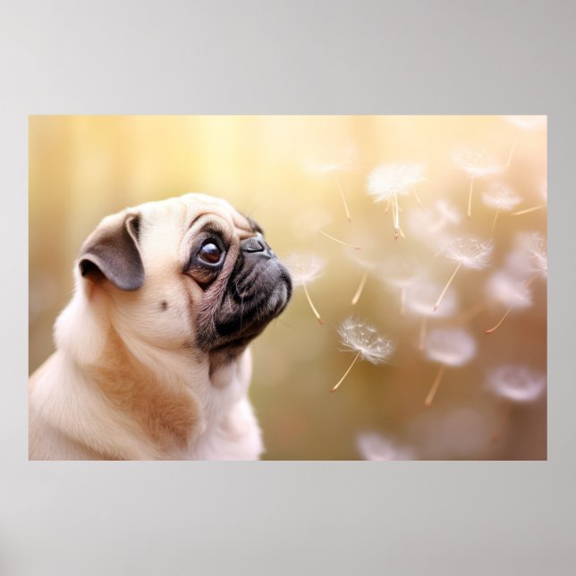 Poster Porco Cão Pet Animal Tranquilo Pacífico (Frente)
