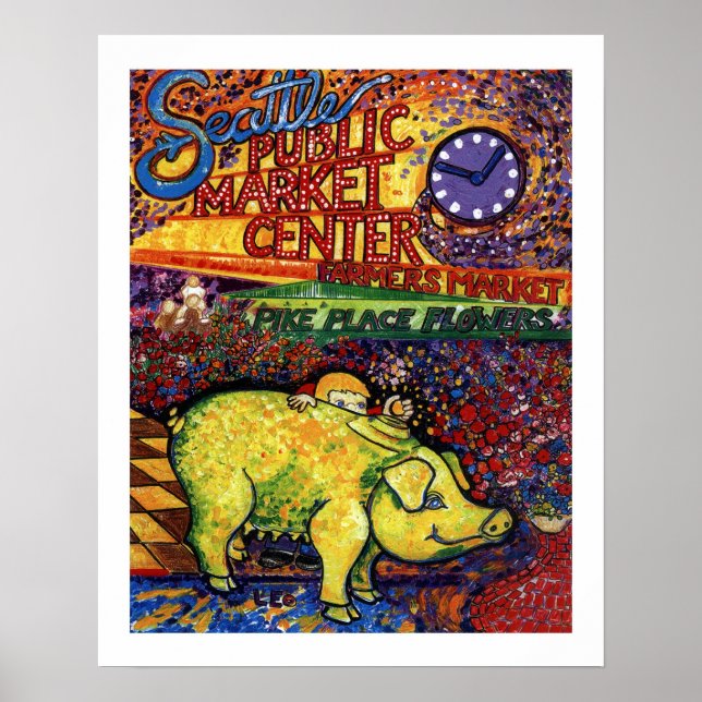 Poster Porco com Flores (Frente)