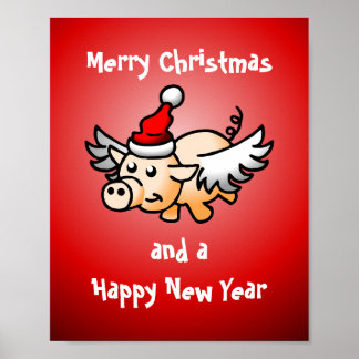 Poster Porco de Natal Voador