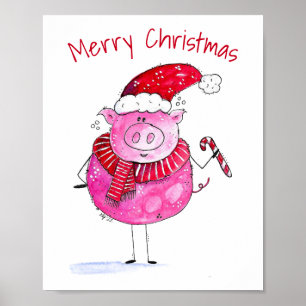 Poster Porco de Natal Whimsso