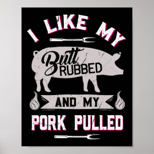 Poster Porco Engraçado De Churrasco Engraçado Porco Puxad