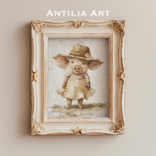 Poster Porco no Vestido Pintura Cinematográfica Russa