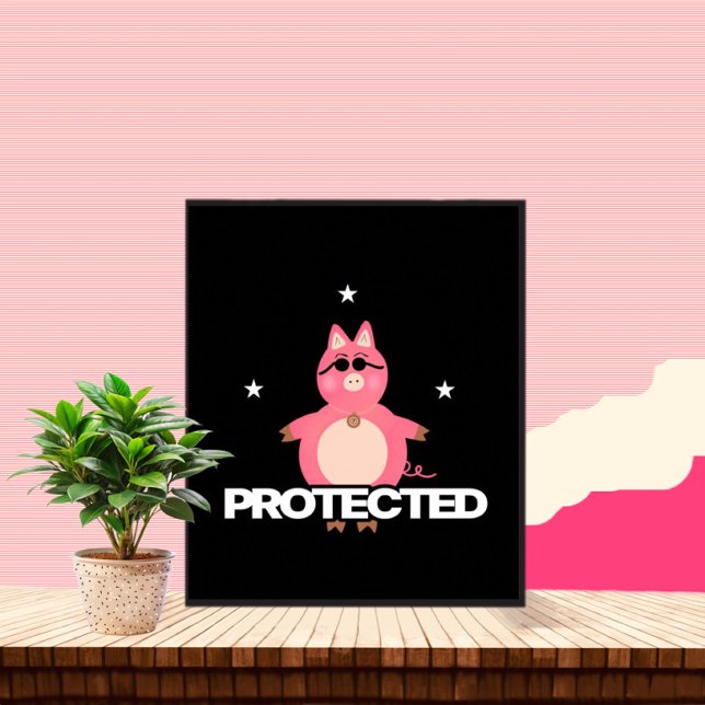 Poster Porco rosa engraçado (Criador carregado)