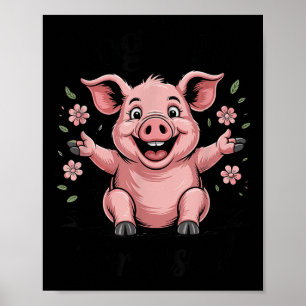 Poster Porco Rosa Engraçado Selvagem Por Jesus Meme Fofo