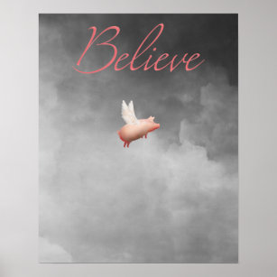 Poster porco voador de crenças