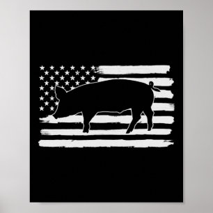 Poster Porcos 4 de julho bandeira dos EUA América