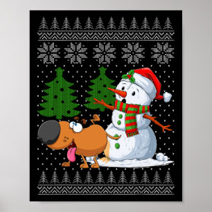 Poster Porcos Engraçados Em Snowman, Suéter De Natal Feio