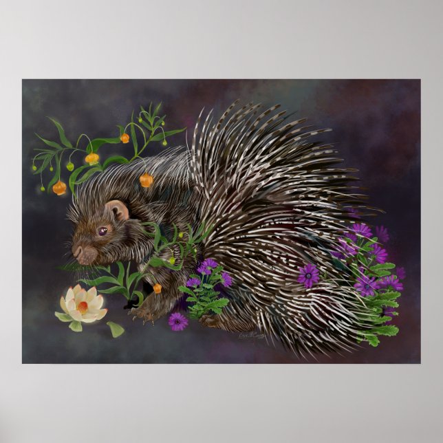 Poster Porcupine Buquê Art (Frente)