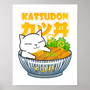 Poster Pork Katsudon Cat
