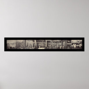 Pôster Pork Pig Processing Photo 1900