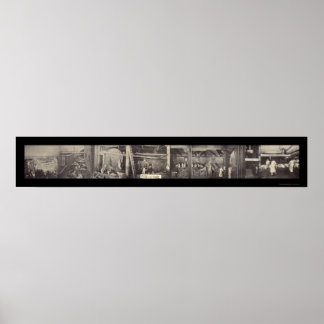 Pôster Pork Pig Processing Photo 1900