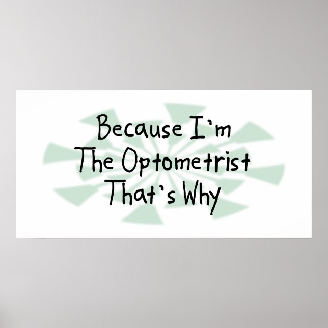 Pôster Porque sou o Optometrista (Frente)