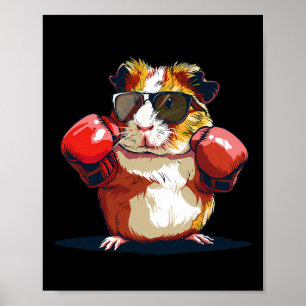 Poster Porquinho-da-índia Boxeando Com Luvas de Boxe Kick