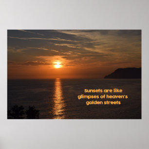 Poster Pôrs do sol como vislumbres das ruas Ouros do cé