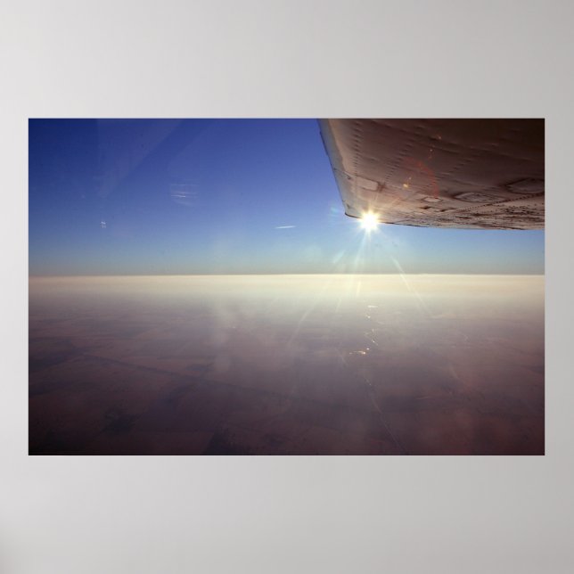 Pôster Pôrs do sol sob Wing (Frente)