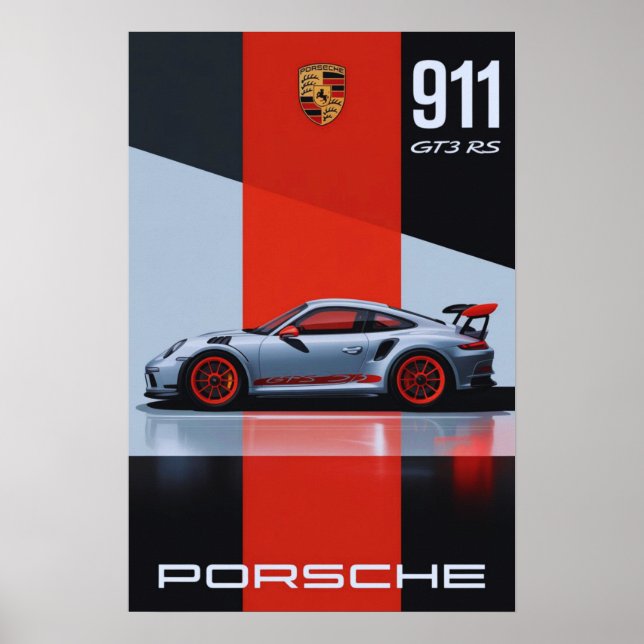 Poster Porsche 911 GT3 RS - Precisão em movimento" 🚗 🔥 (Frente)