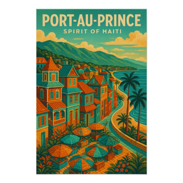 PÔSTER PORT-AU-PRINCE — ESPÍRITO DO HAITI (Frente)