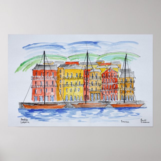 Poster Port, Bastia | Córsega, França (Frente)