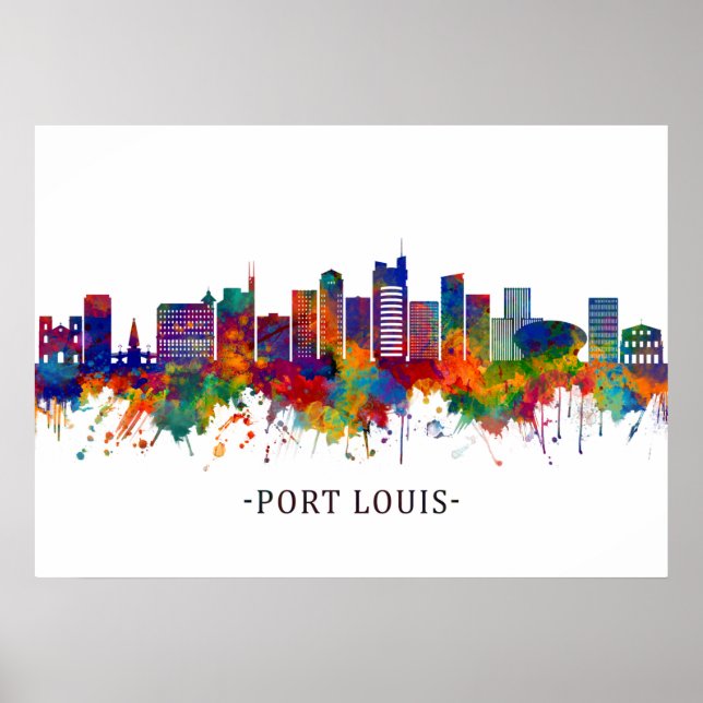 Poster Port Louis Maurritius Skyline (Frente)