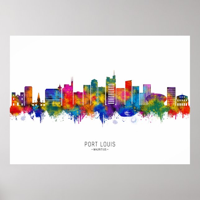 Poster Port Louis Maurritius Skyline (Frente)