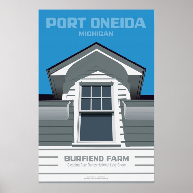 Pôster Port Oneida, Michigan - Fazenda Burfiend (Frente)