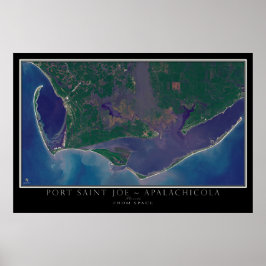 Poster Port Santo Joe - Apalachicola Florida Satellite