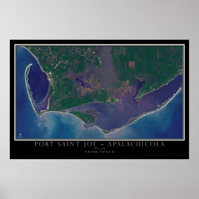 Poster Port Santo Joe - Apalachicola Florida Satellite (Frente)
