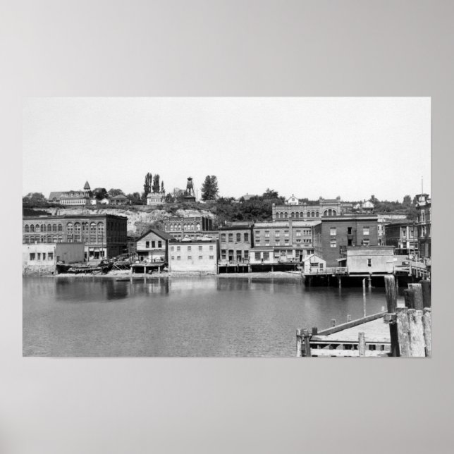 Poster Port Townsend, WA Waterfront Town View Photograp (Frente)