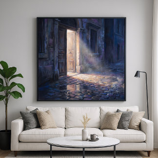 Poster Porta Aberta - Estilo de Pintura Impressionista Ar