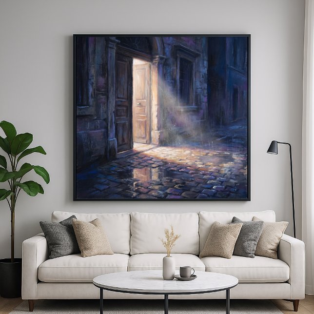Poster Porta Aberta - Estilo de Pintura Impressionista Ar (Criador carregado)