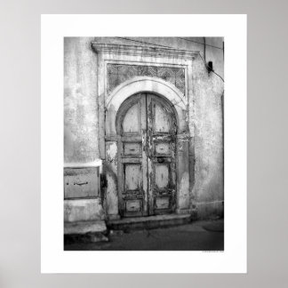 Poster Porta Antiga em Tripoli (B&W)