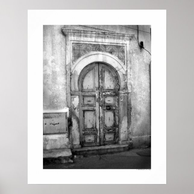 Poster Porta Antiga em Tripoli (B&W) (Frente)